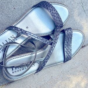 Silver Wedge Sandals